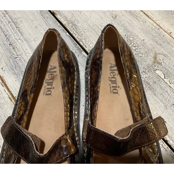 Alegria Felice Mary Jane Shoes Womens 6-6.5 Snake Patent Leather FEL-713-151 - Picture 5 of 10